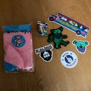 Grateful Dead Pin Bundle 2, w/Patches socks & more